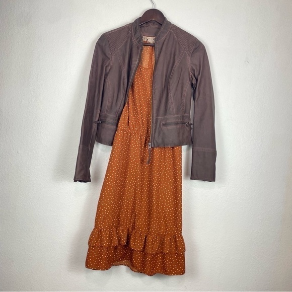 Jean Pascale Womans Soft Brown Polka Dot Sleeveless Dress Size 40 M - Picture 11 of 13